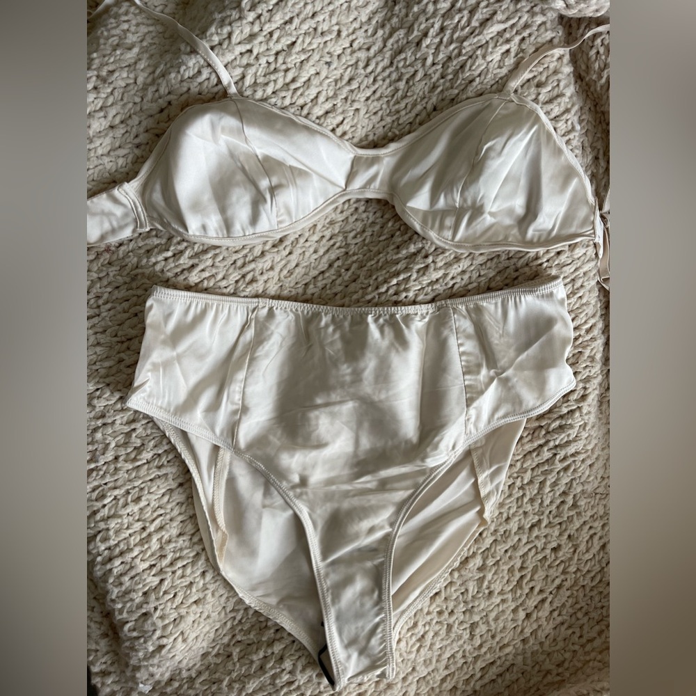 For Love And Lemons Cream Bra Set